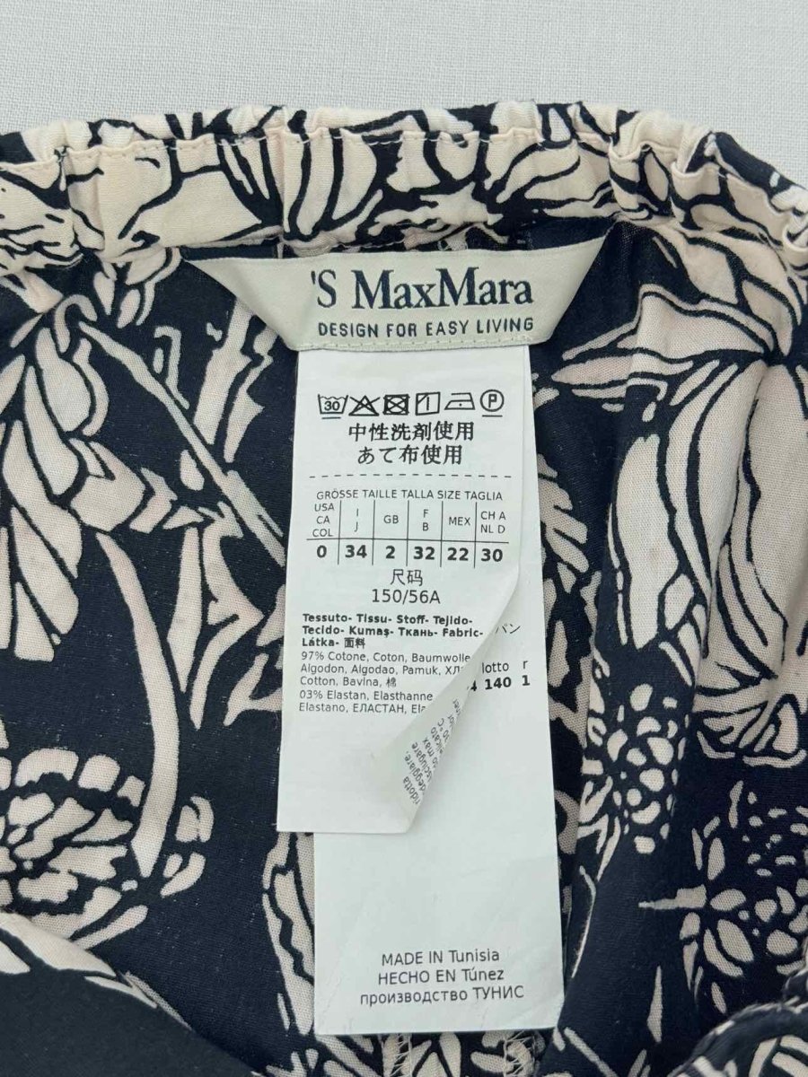 Pre - loved S' MAXMARA Black & White Print Size US 0 Pants at Reems Closet