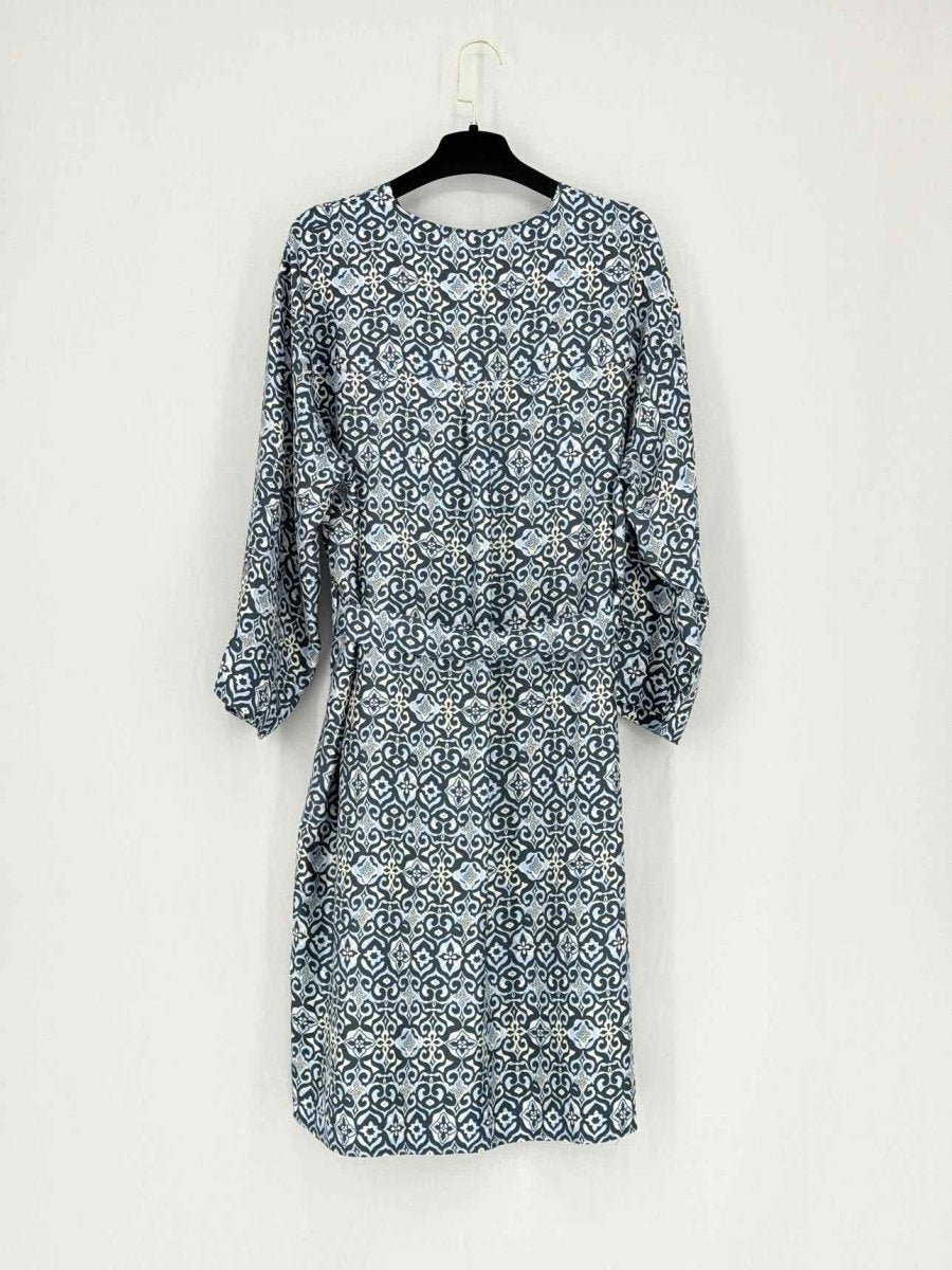 Pre - loved S' MAXMARA Blue Multicolor Size US 14 Knee Length Dress at Reems Closet