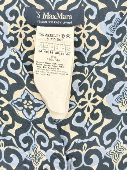 Pre - loved S' MAXMARA Blue Multicolor Size US 14 Knee Length Dress at Reems Closet