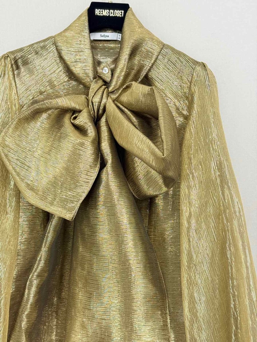 Pre-loved SAFIYAA Gold Size US 6 Blouse at Reems Closet
