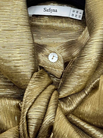 Pre-loved SAFIYAA Gold Size US 6 Blouse at Reems Closet