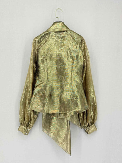 Pre-loved SAFIYAA Gold Size US 6 Blouse at Reems Closet