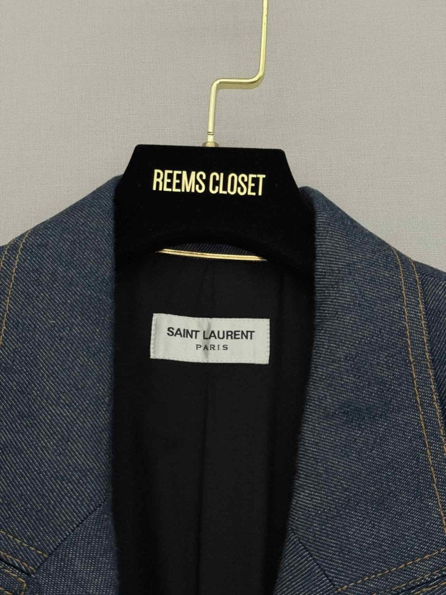 Pre-loved SAINT LAURENT 2021 Blue Size US 8 Jacket at Reems Closet