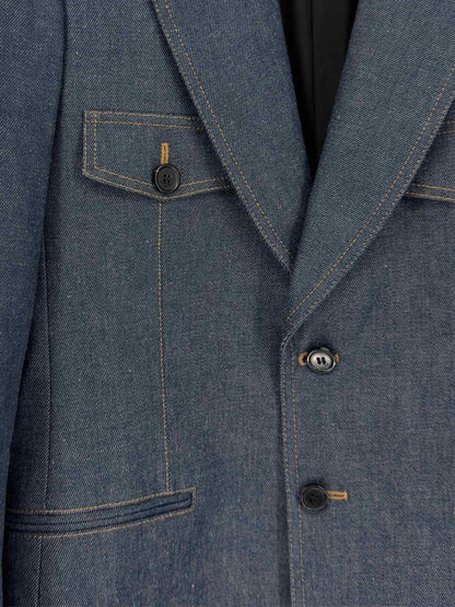Pre-loved SAINT LAURENT 2021 Blue Size US 8 Jacket at Reems Closet