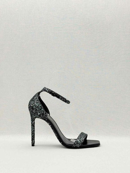 Pre-loved SAINT LAURENT Ambar Glitter Size EU 40 Heeled Sandals at Reems Closet
