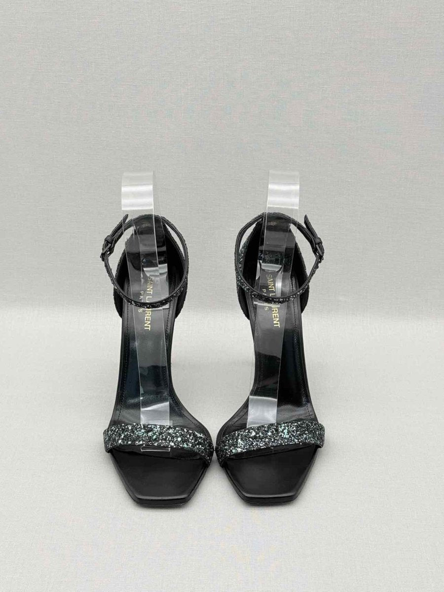 Pre-loved SAINT LAURENT Ambar Glitter Size EU 40 Heeled Sandals at Reems Closet