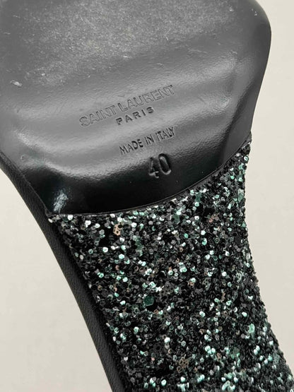 Pre-loved SAINT LAURENT Ambar Glitter Size EU 40 Heeled Sandals at Reems Closet