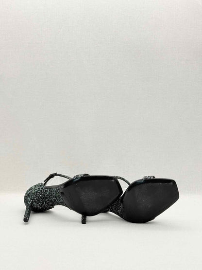 Pre-loved SAINT LAURENT Ambar Glitter Size EU 40 Heeled Sandals at Reems Closet