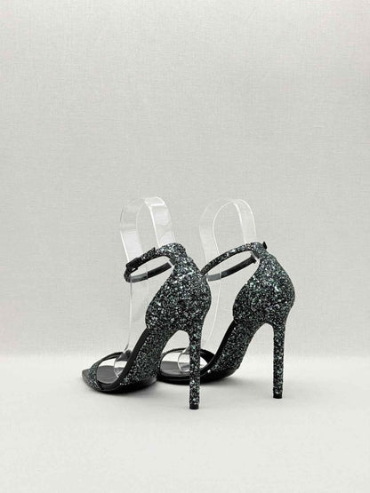 Pre-loved SAINT LAURENT Ambar Glitter Size EU 40 Heeled Sandals at Reems Closet