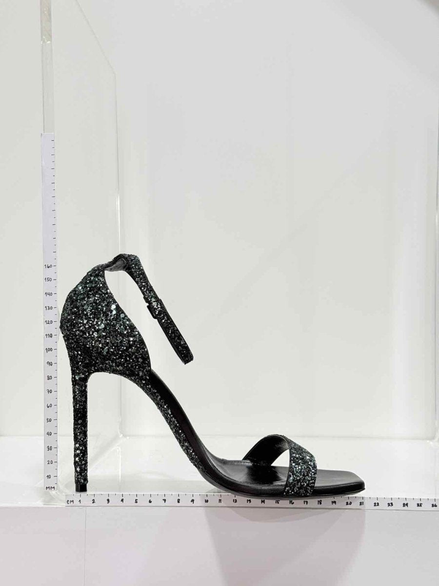 Pre-loved SAINT LAURENT Ambar Glitter Size EU 40 Heeled Sandals at Reems Closet
