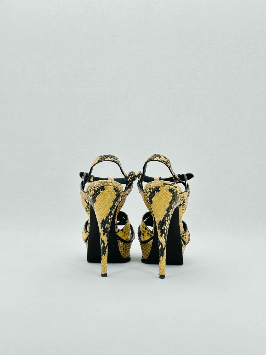 Pre - loved SAINT LAURENT Beige & Brown Size EU 38 Heeled Sandals at Reems Closet