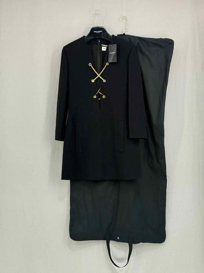 Pre - loved SAINT LAURENT Black Chain Lace Size US 6 Short Dress at Reems Closet