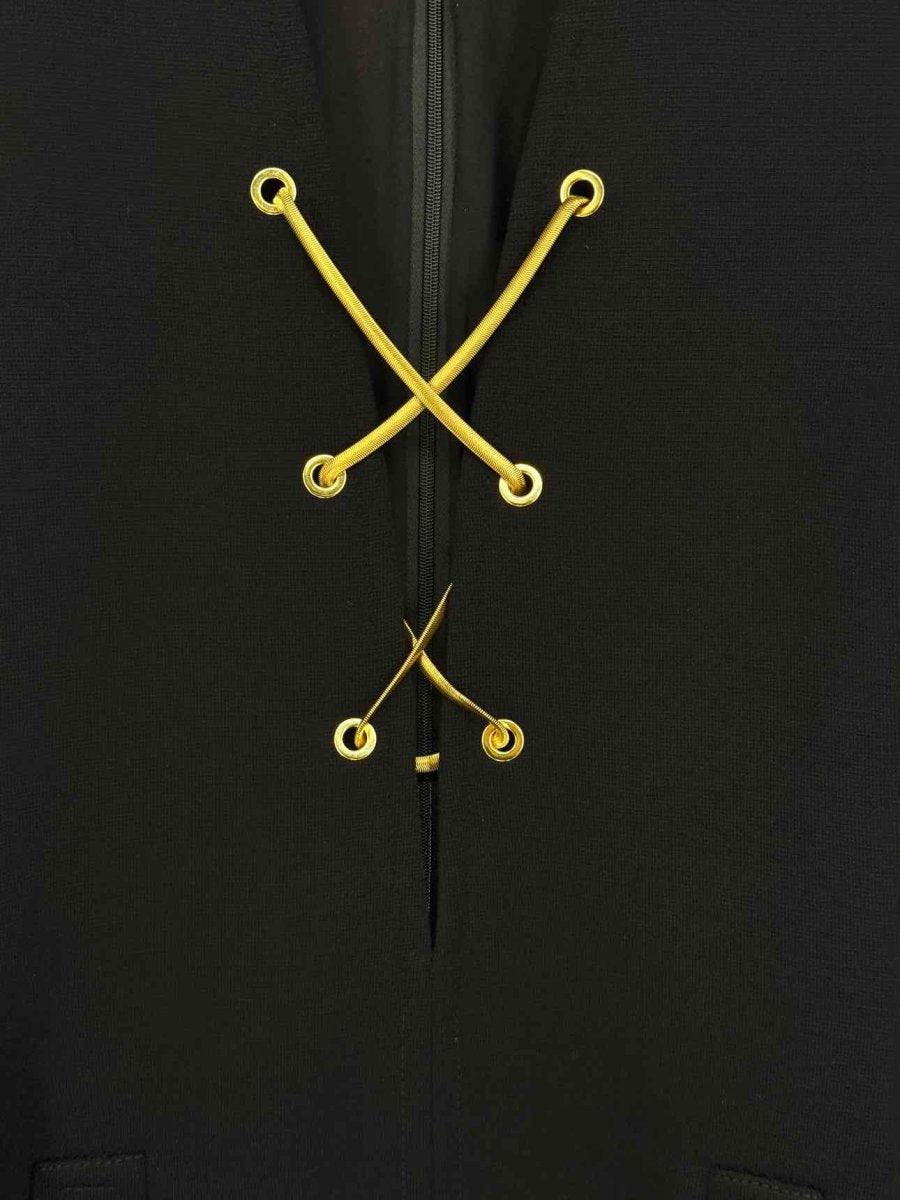 Pre - loved SAINT LAURENT Black Chain Lace Size US 6 Short Dress at Reems Closet