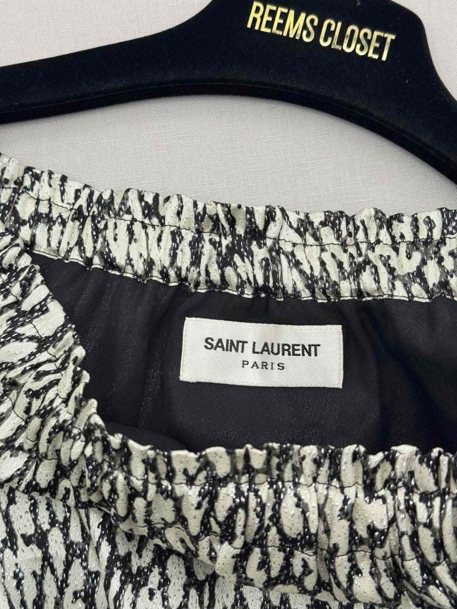 Pre-loved SAINT LAURENT Black & White Size US 4 Short Dress at Reems Closet