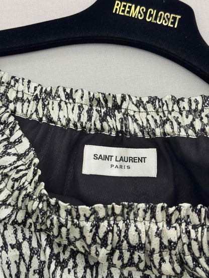 Pre-loved SAINT LAURENT Black & White Size US 4 Short Dress at Reems Closet
