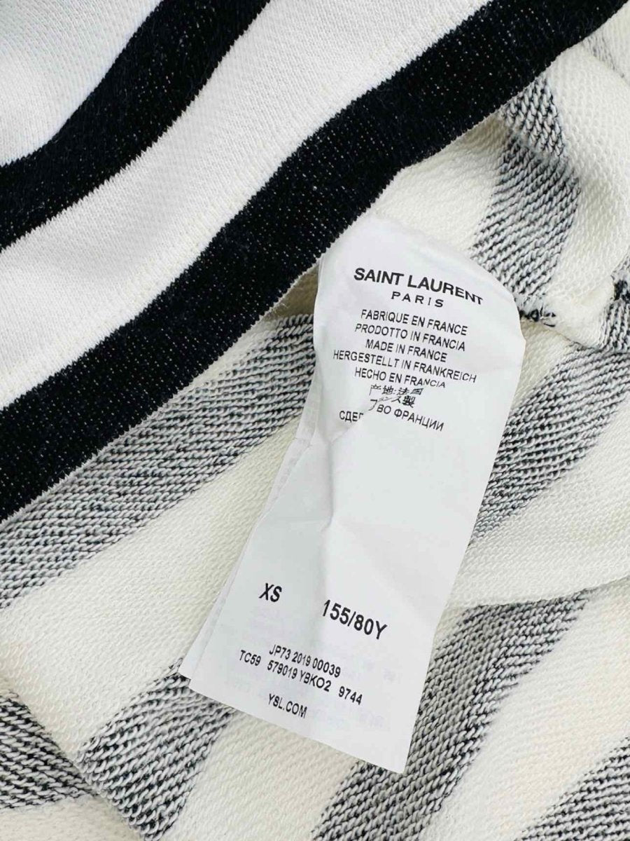 Pre-loved SAINT LAURENT Black & White Striped Sweatshirt from Reems Closet
