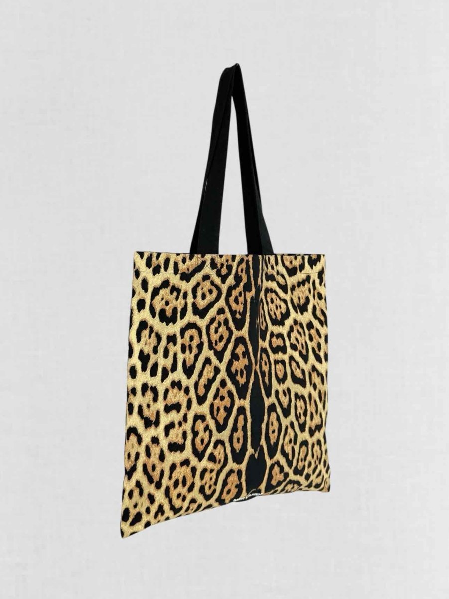 Pre - loved SAINT LAURENT Brown Multicolor Leopard Print Tote Bag at Reems Closet