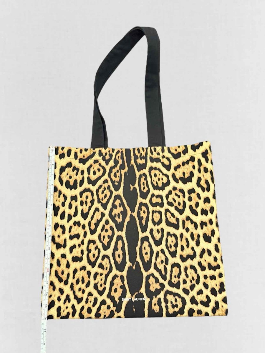 Pre - loved SAINT LAURENT Brown Multicolor Leopard Print Tote Bag at Reems Closet