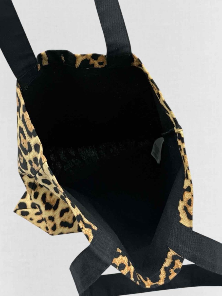 Pre - loved SAINT LAURENT Brown Multicolor Leopard Print Tote Bag at Reems Closet