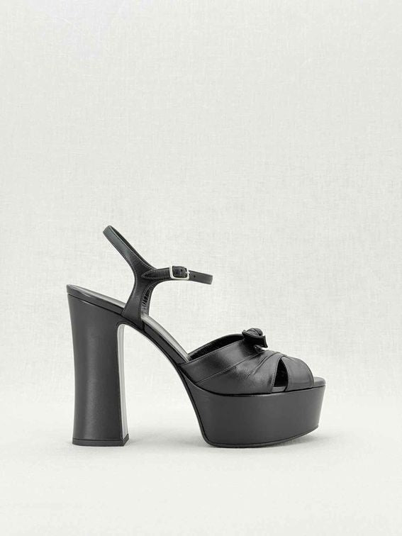 Pre - loved SAINT LAURENT Candy Black Size EU 39 Heeled Sandals at Reems Closet