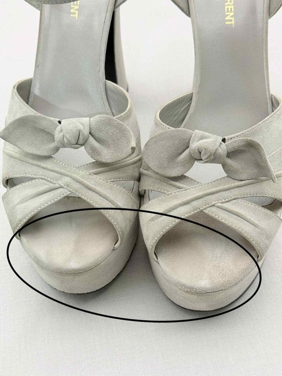 Pre-loved SAINT LAURENT Candy Grey Size EU 40 Platform Sandals at Reems Closet