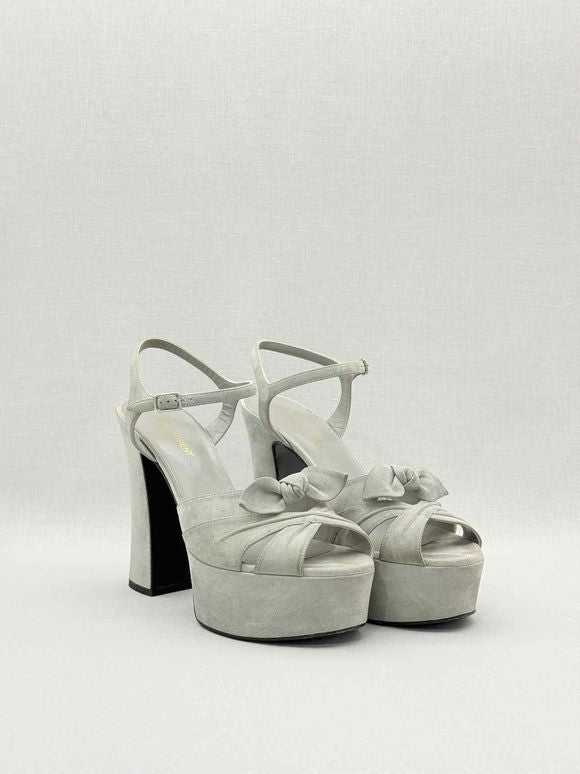 Pre-loved SAINT LAURENT Candy Grey Size EU 40 Platform Sandals at Reems Closet