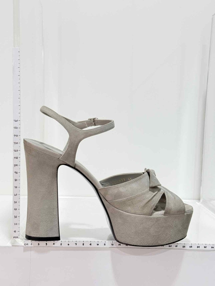 Pre-loved SAINT LAURENT Candy Grey Size EU 40 Platform Sandals at Reems Closet