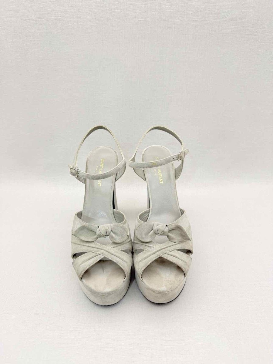 Pre-loved SAINT LAURENT Candy Grey Size EU 40 Platform Sandals at Reems Closet