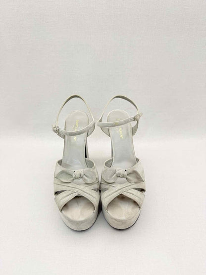 Pre-loved SAINT LAURENT Candy Grey Size EU 40 Platform Sandals at Reems Closet