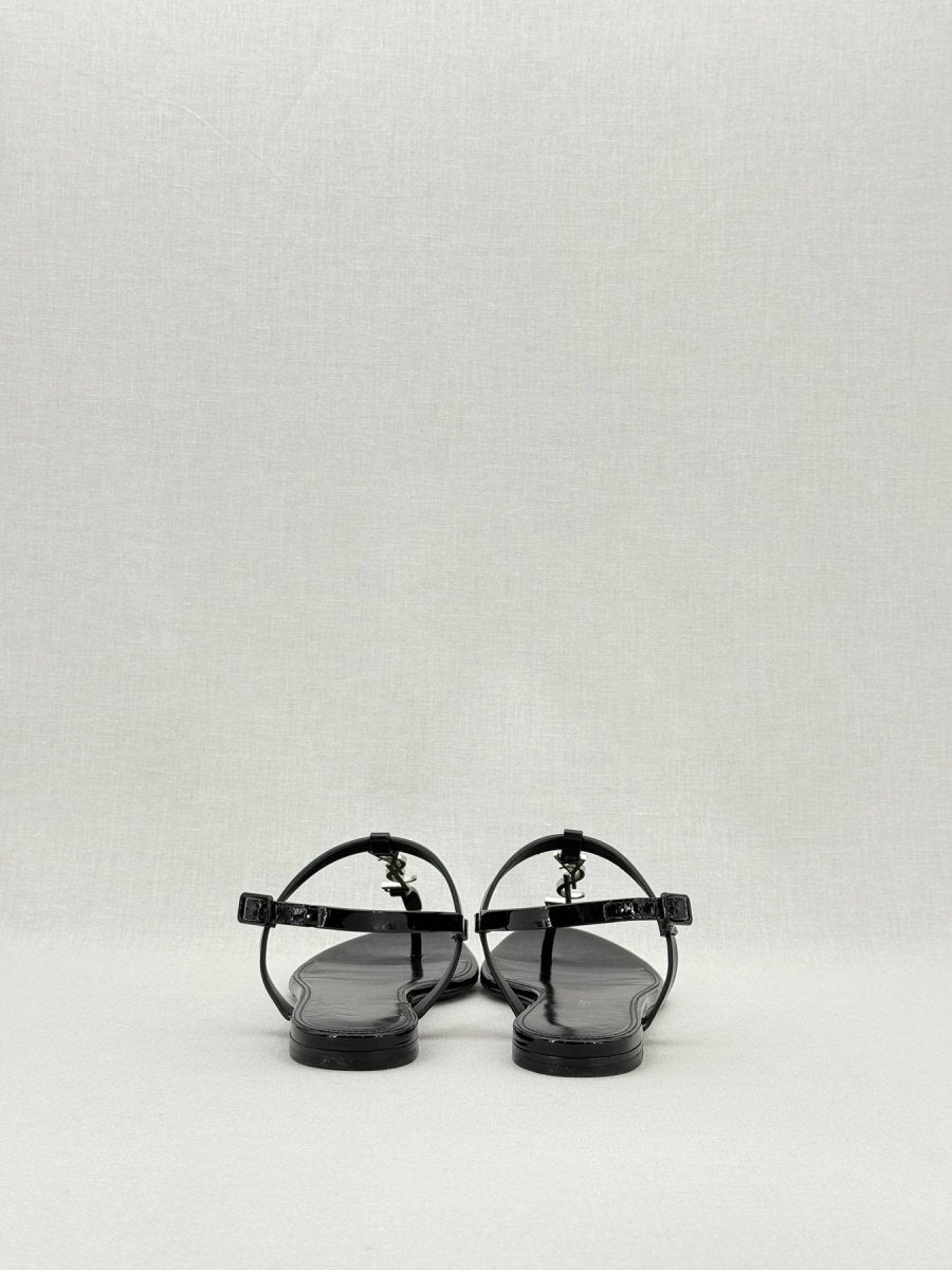 Pre - loved SAINT LAURENT Cassandra Black Size EU 37 Sandals at Reems Closet