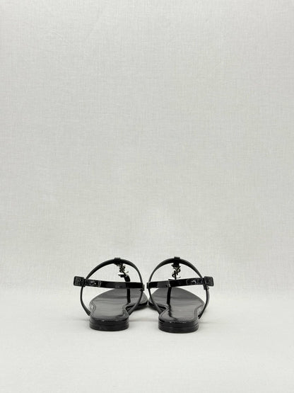 Pre - loved SAINT LAURENT Cassandra Black Size EU 37 Sandals at Reems Closet