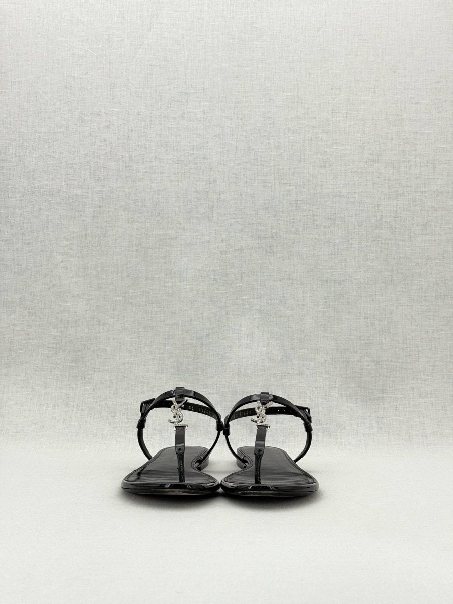 Pre - loved SAINT LAURENT Cassandra Black Size EU 37 Sandals at Reems Closet