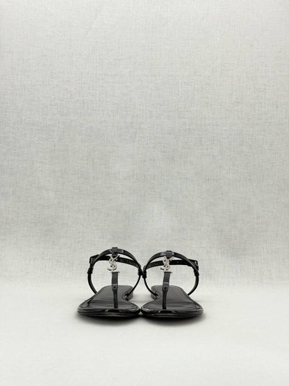 Pre - loved SAINT LAURENT Cassandra Black Size EU 37 Sandals at Reems Closet