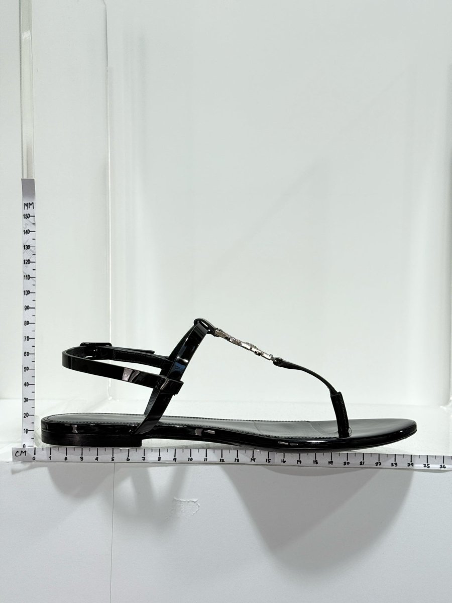Pre - loved SAINT LAURENT Cassandra Black Size EU 37 Sandals at Reems Closet