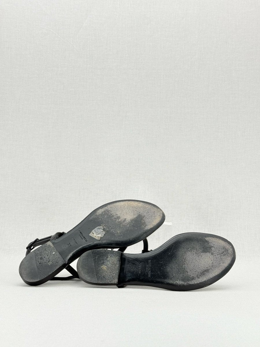 Pre - loved SAINT LAURENT Cassandra Black Size EU 37 Sandals at Reems Closet