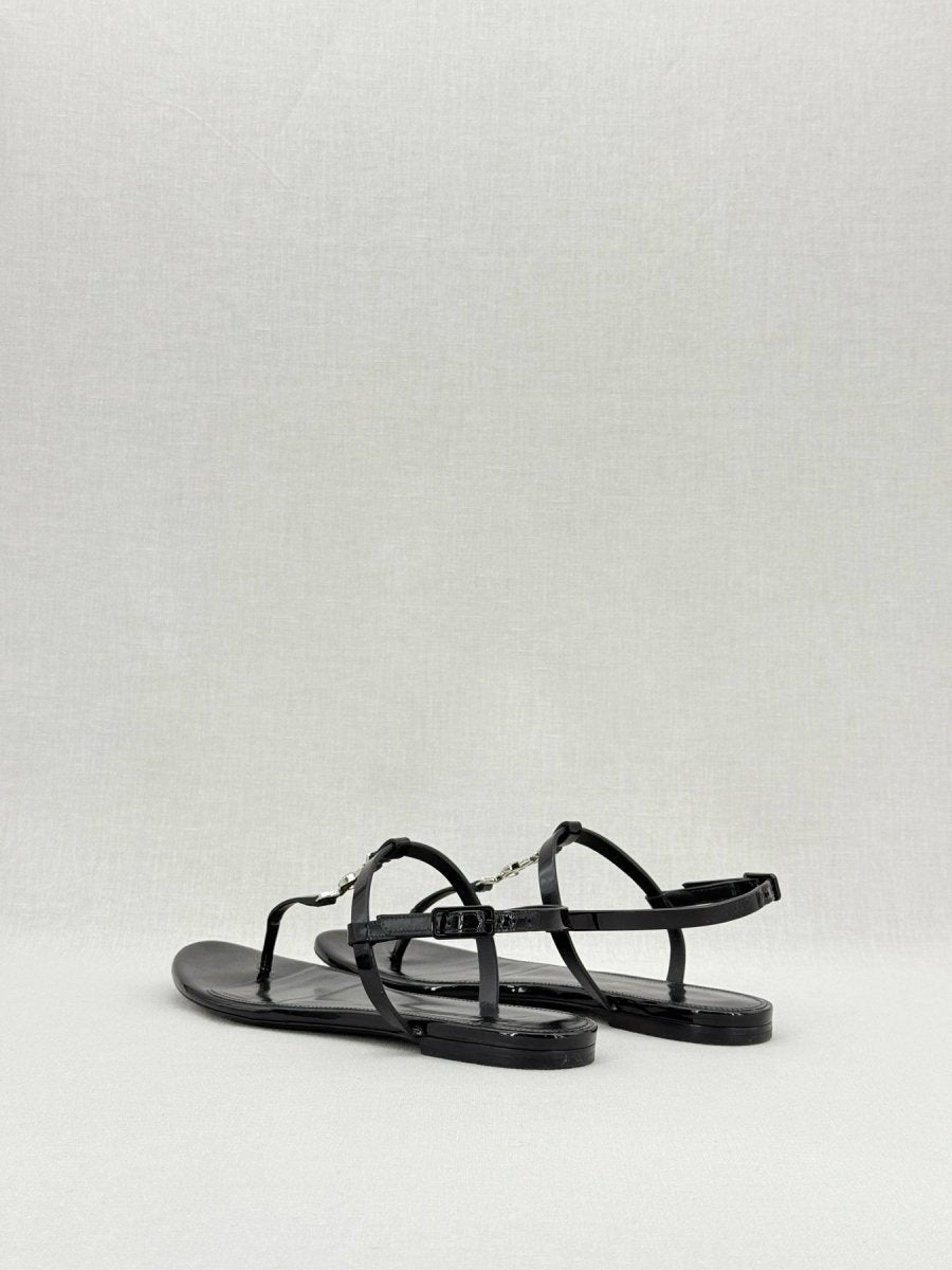 Pre - loved SAINT LAURENT Cassandra Black Size EU 37 Sandals at Reems Closet