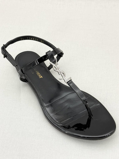 Pre - loved SAINT LAURENT Cassandra Black Size EU 37 Sandals at Reems Closet