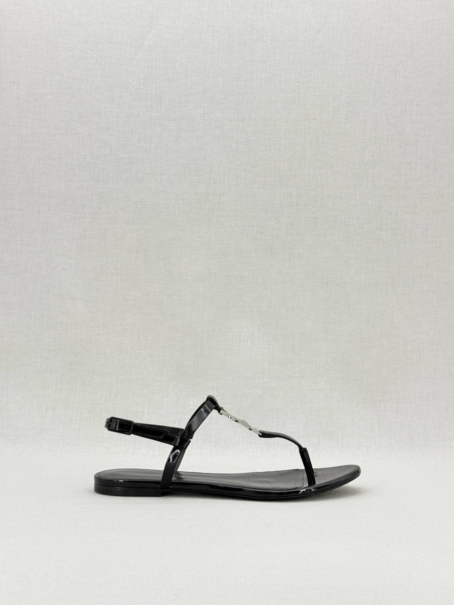 Pre - loved SAINT LAURENT Cassandra Black Size EU 37 Sandals at Reems Closet