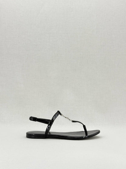 Pre - loved SAINT LAURENT Cassandra Black Size EU 37 Sandals at Reems Closet