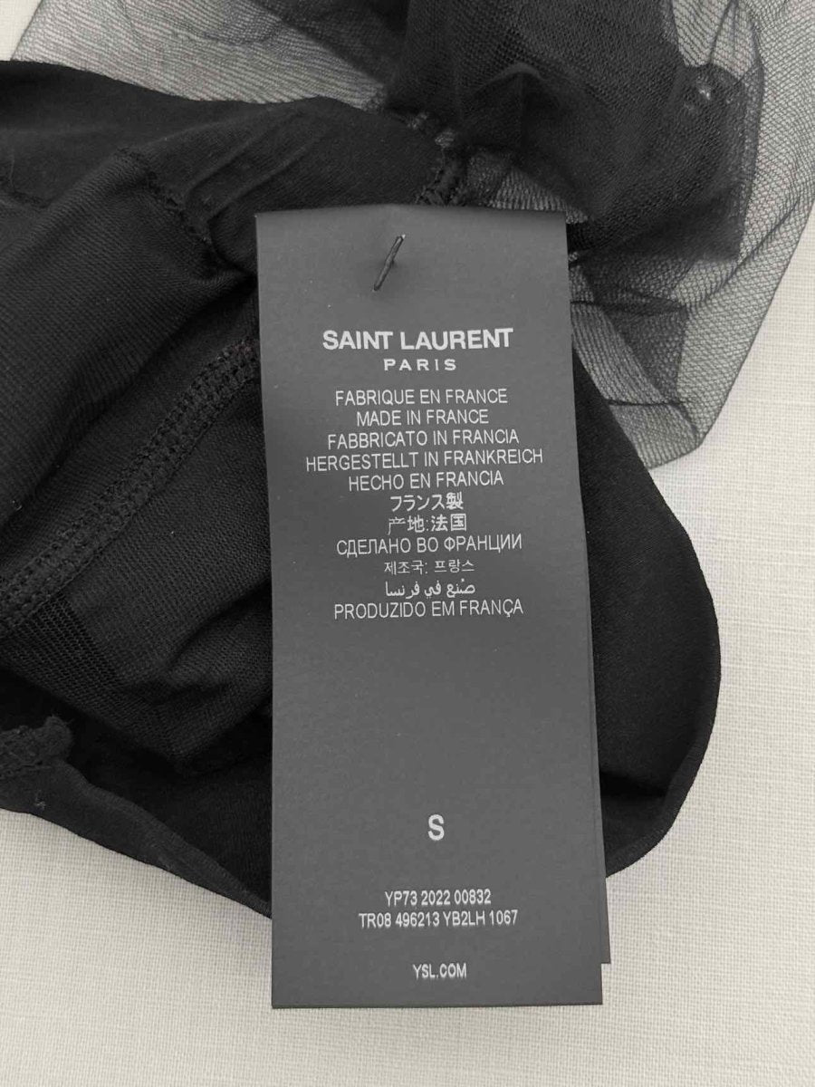 Pre - loved SAINT LAURENT Cassandre Black Stockings at Reems Closet