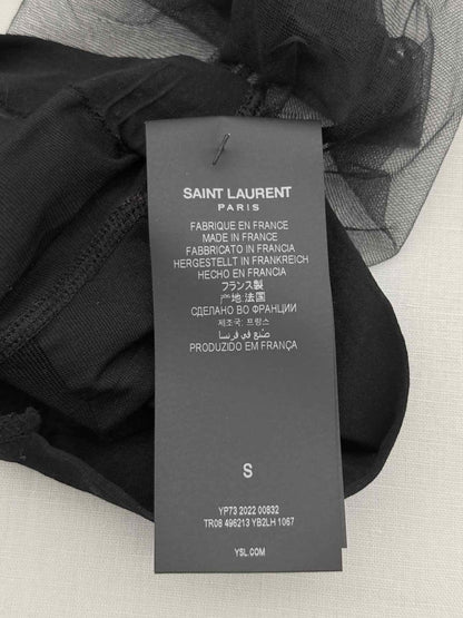 Pre - loved SAINT LAURENT Cassandre Black Stockings at Reems Closet