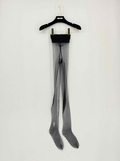 Pre - loved SAINT LAURENT Cassandre Black Stockings at Reems Closet