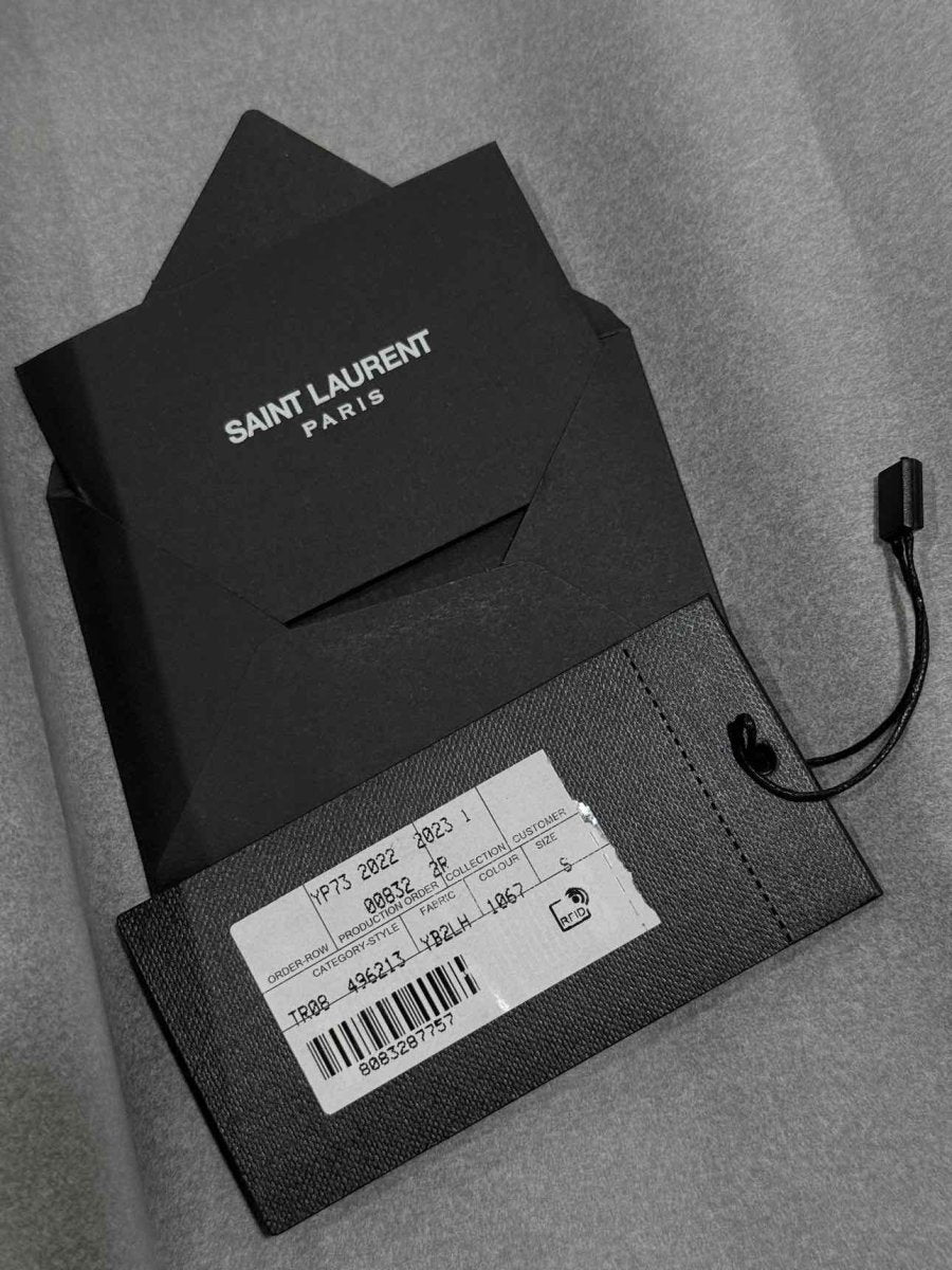 Pre - loved SAINT LAURENT Cassandre Black Stockings at Reems Closet