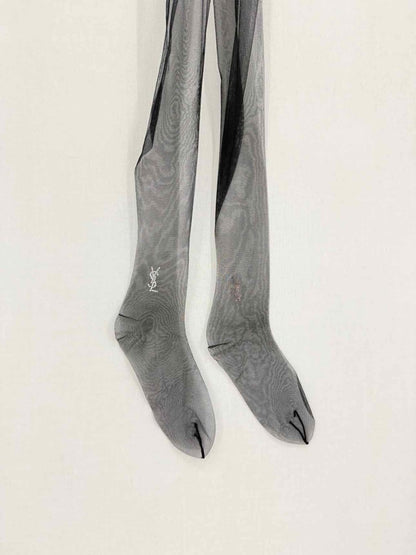 Pre - loved SAINT LAURENT Cassandre Black Stockings at Reems Closet