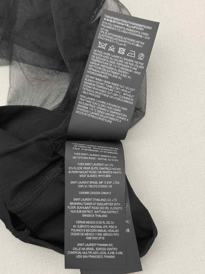 Pre - loved SAINT LAURENT Cassandre Black Stockings at Reems Closet
