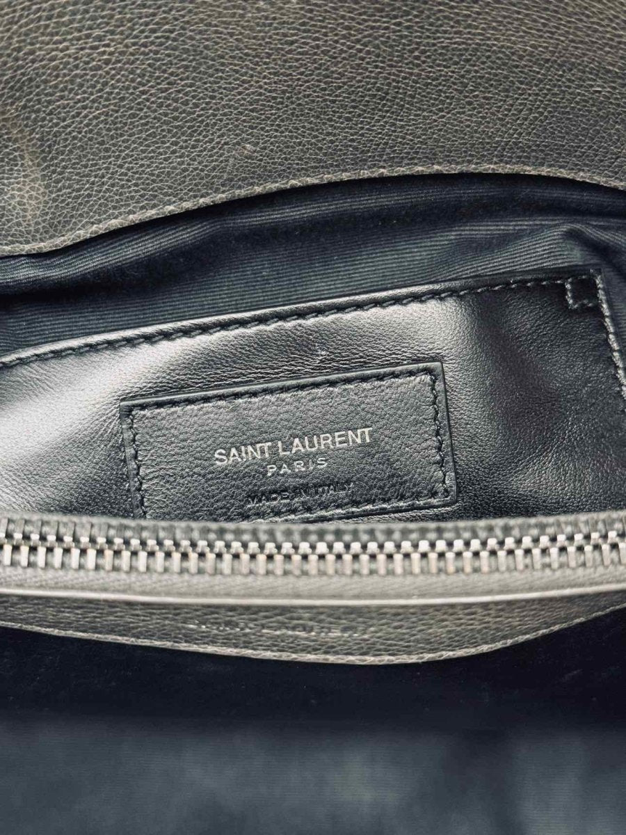 Pre-loved SAINT LAURENT College Grey Chevron Shoulder Bag at Reems Closet