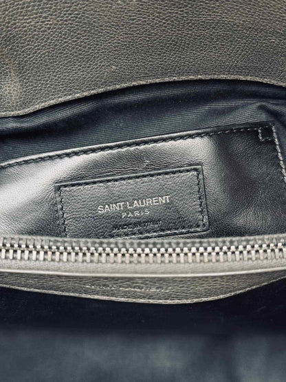 Pre-loved SAINT LAURENT College Grey Chevron Shoulder Bag at Reems Closet