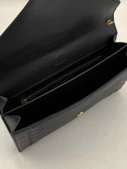 Pre - loved SAINT LAURENT Gabrielle Black Satchel at Reems Closet