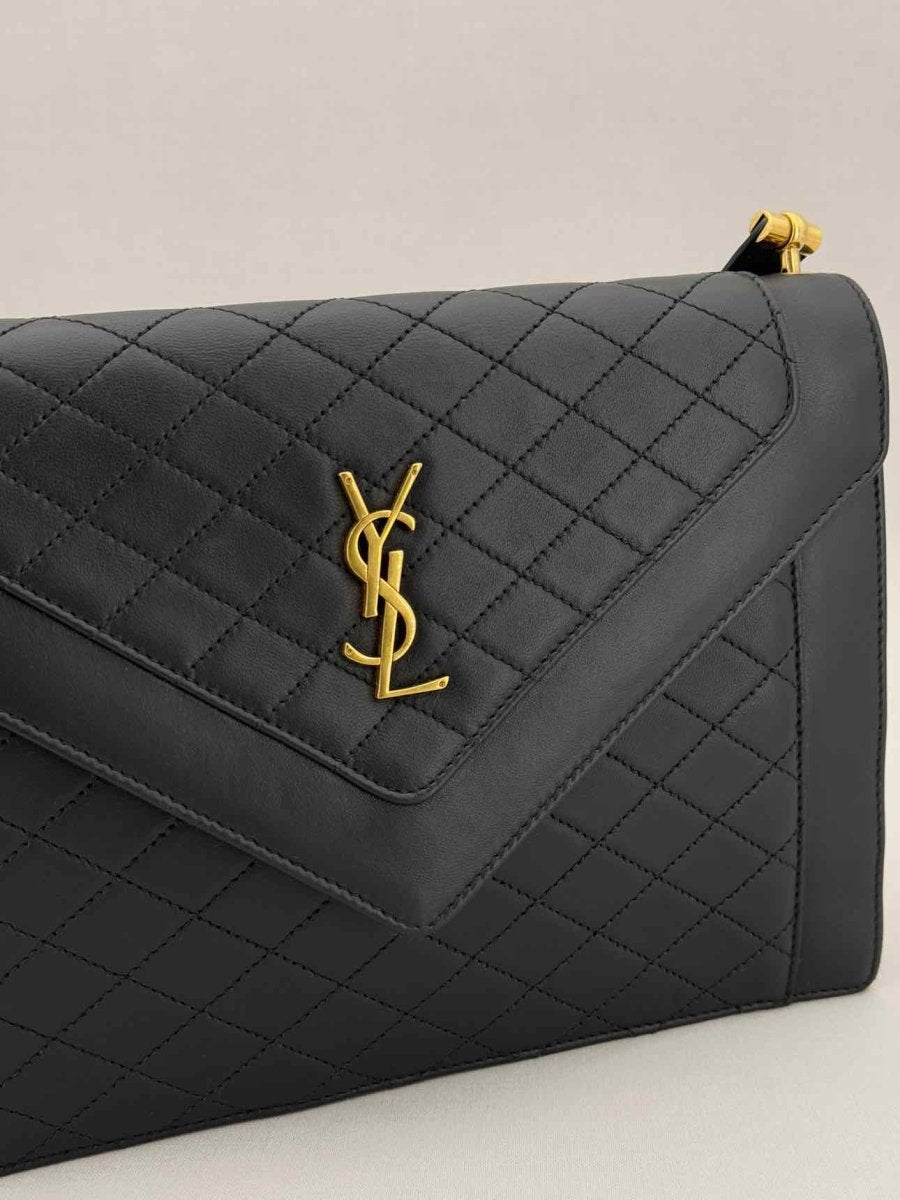 Pre - loved SAINT LAURENT Gabrielle Black Satchel at Reems Closet