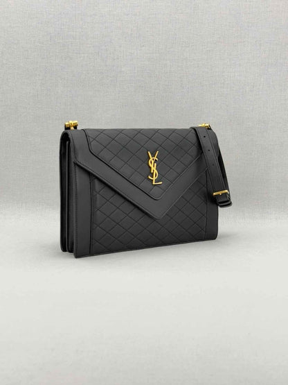 Pre - loved SAINT LAURENT Gabrielle Black Satchel at Reems Closet